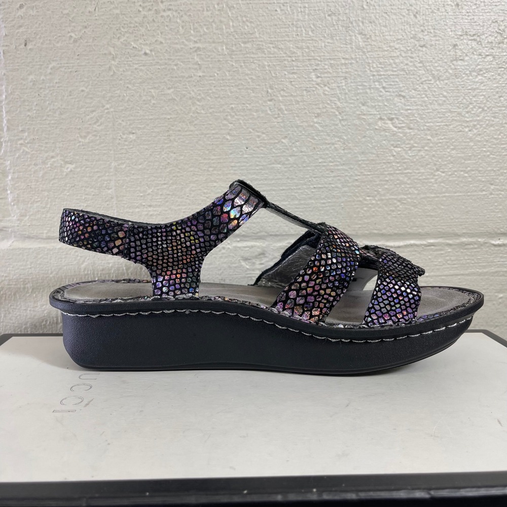 Alegria KLEO KLE 729 Multi Color Snakeskin Leather Sandals Women's 38 EU/7 US